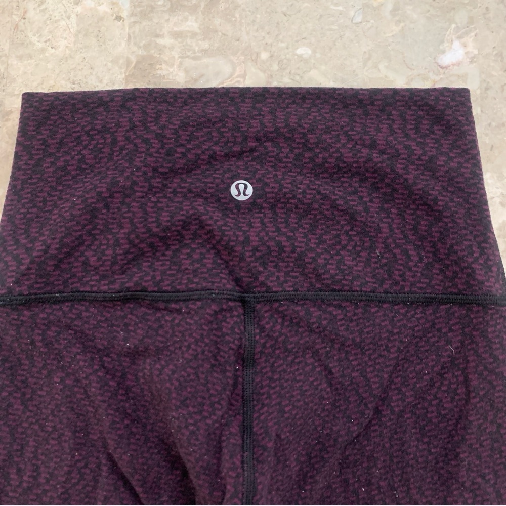 Lululemon High Rise Wunder Under Crops 7/8 Printed 21” Size 4 Leggings Pants!